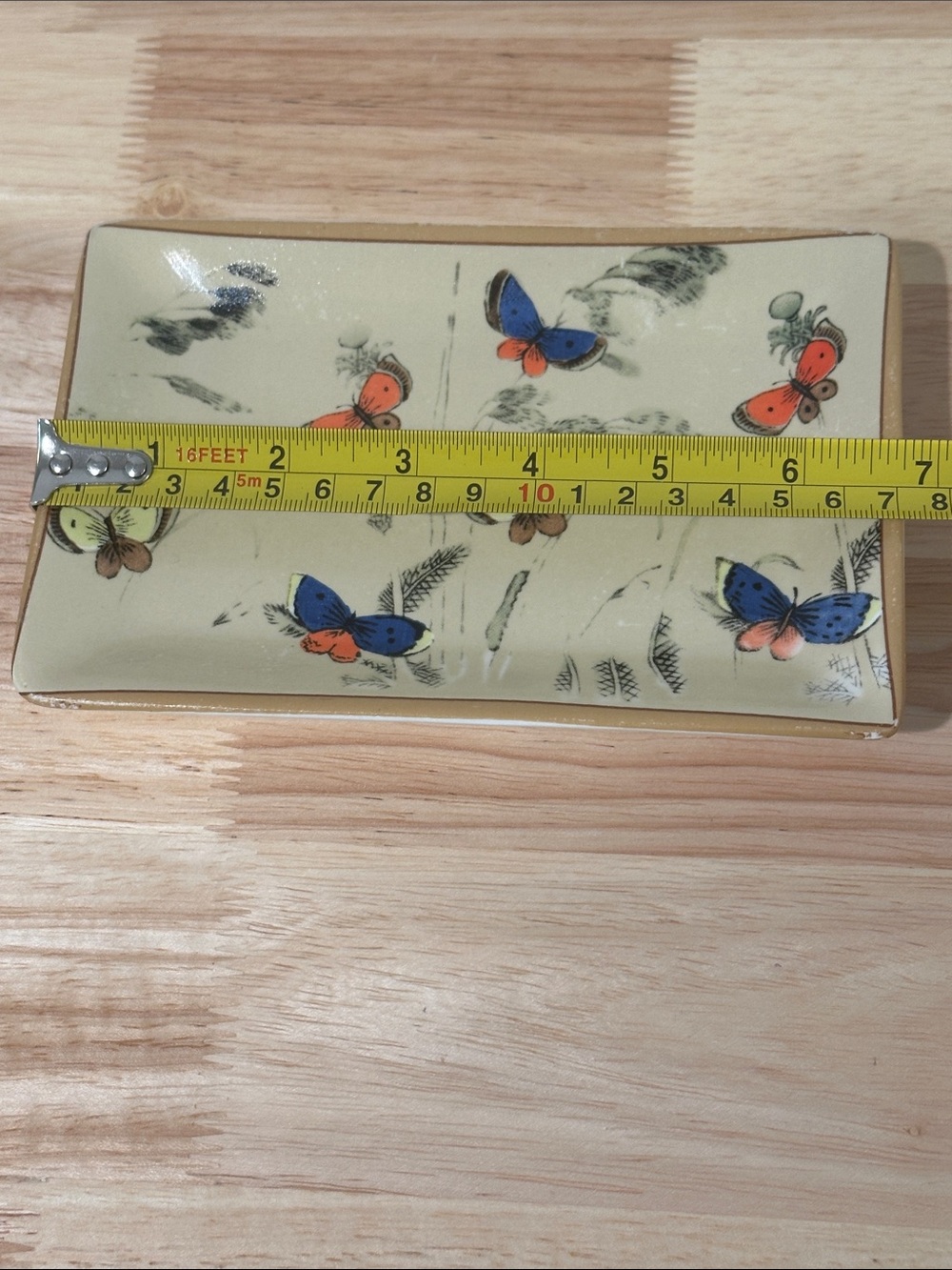 Vintage Hand-Painted Otagiri Japan Butterfly Dish/Tray MCM - Picture 9 of 10